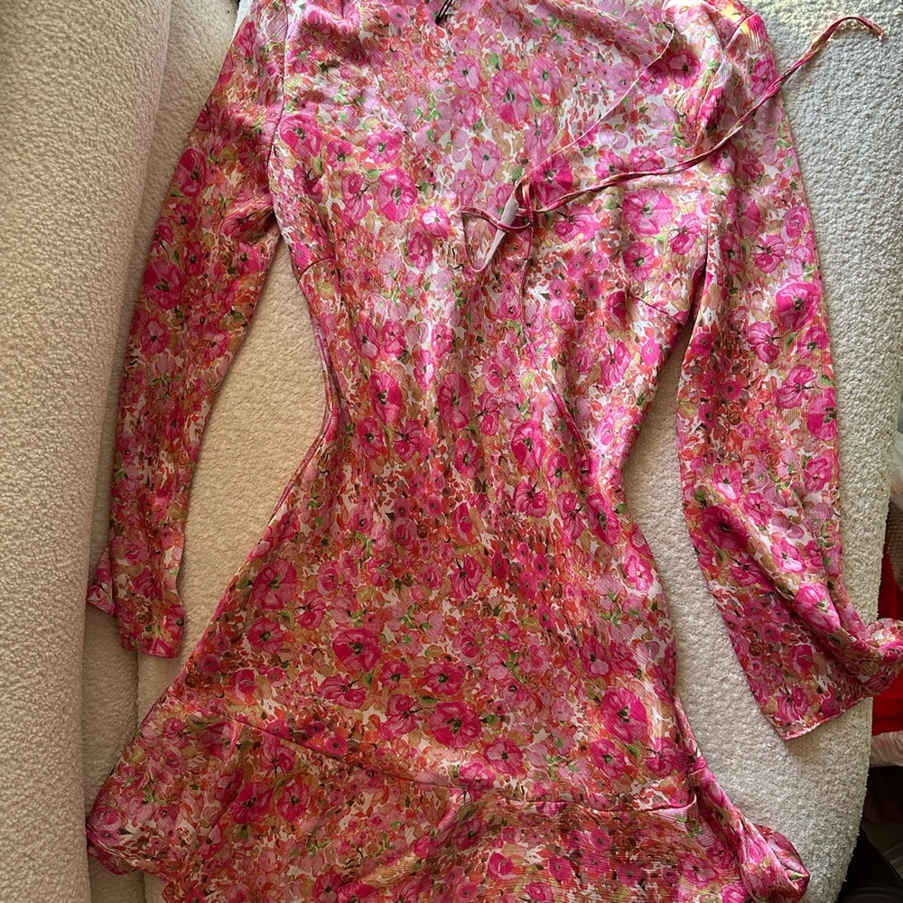 Zara Pink Floral Patterned Dress
